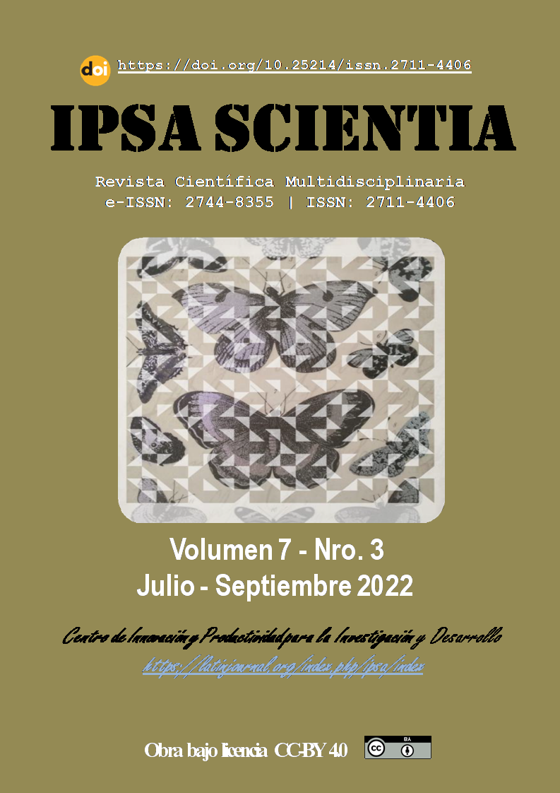 					Ver Vol. 7 Núm. 3 (2022): IPSA Scientia, revista científica multidisciplinaria
				
